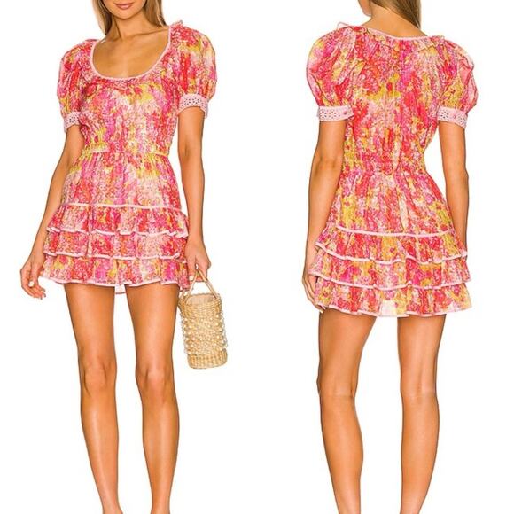 NWOT LoveShackFancy Safiya Dress in Swaying Coral. - Picture 1 of 13